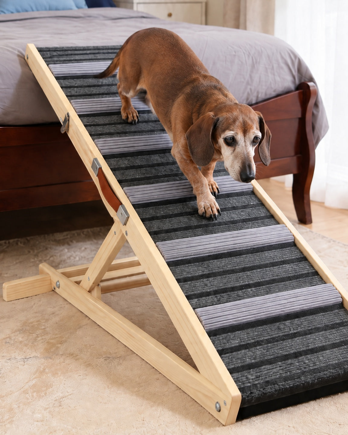 Caninify Orthopedic Dog Ramp — Adjustable Height for Bed & Couch
